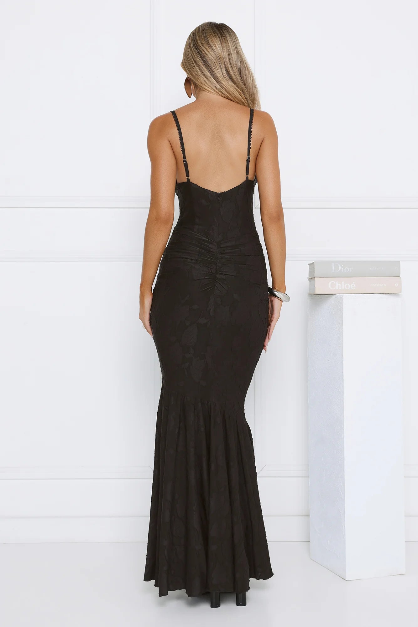 Sunset Gleam Maxi Dress Black