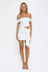 Secret Affair Off Shoulder Mini Dress White