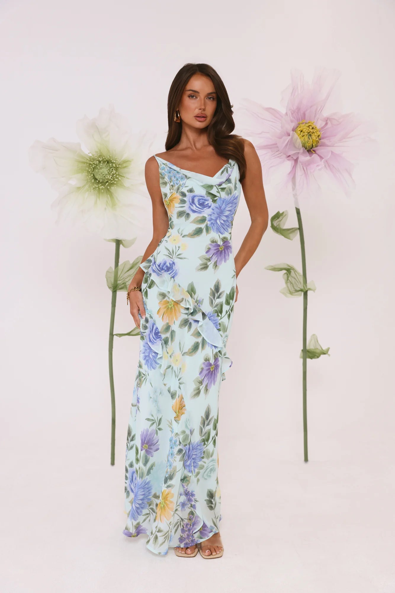 Petals Unfold Maxi Dress Print